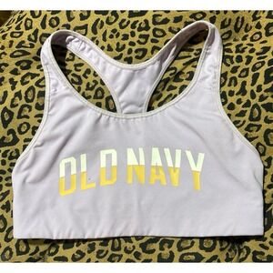 Old Navy Active Go-Dry‎ Lavender Logo Low Impact Sports Bra, XL